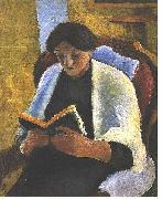 August Macke Reading woman oil painting artist